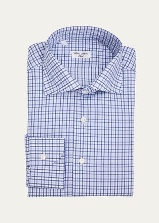 Cesare Attolini Mens Checked Cotton Dress Shirt