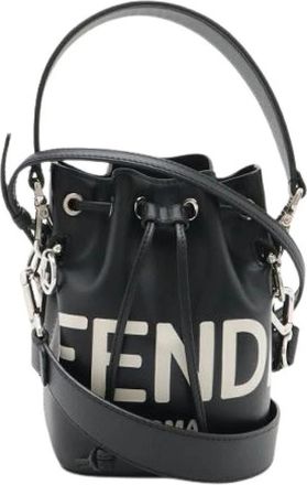 Fendi Pre-owned Logo Mon Tresor Leren Handtas - Dames - Vintage Tas - Zwart - ONE Size - Leer - Vintage