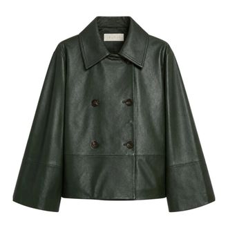 iBlues Iblgiornata Leren Jas - Dames - Leren en Su&egrave;de Jassen - Groen - XS - Leer - Jassen