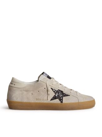 Golden Goose WOMENS SUPER-STAR IN SUEDE WITH GLITTER STAR - Golden Goose Deluxe Brand - Woman