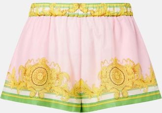 Versace Printed cotton and silk voile shorts