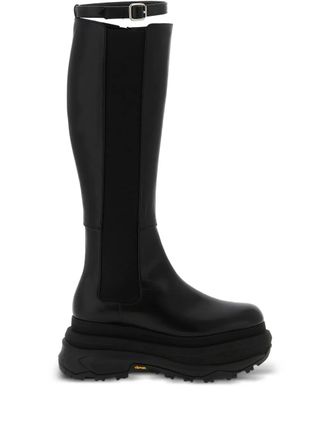 sacai platform boots - Black