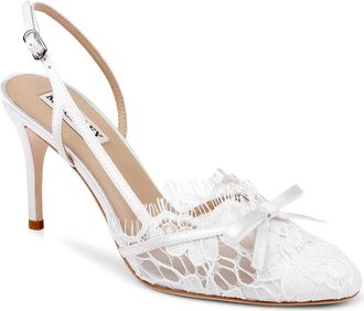 Badgley Mischka Oakville Slingback Pump in White Satin at Nordstrom, Size 7.5