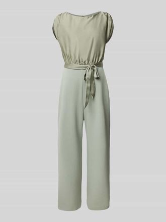Swing Jumpsuit mit Bindegürtel in Schilf, Größe 36