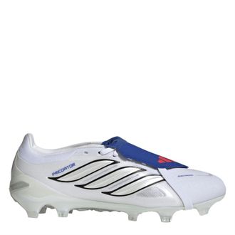 adidas Mens Predator Pro Fold Over Tongue Firm Ground Football Boots in White/Blue - Size UK 11.5