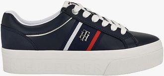 Tommy Hilfiger Womens Banner Stripe Cupsole Sneaker - Navy - US 6.5 / EU 37