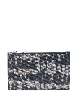Alexander McQueen Portacarte con stampa - Blu