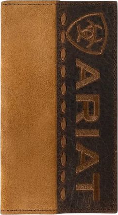 Ariat Mens Roughout Leather Rodeo Wallet In Tan