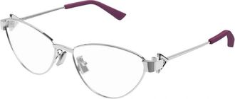 Bottega Veneta Cat-eye Brillen met Metalen Montuur - unisex - Brillen - Grijs - ONE Size - Accessoires
