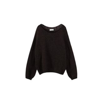 Roberto Collina Trui met boothals - Dames - Truien - Bruin - Maat: XS Wol