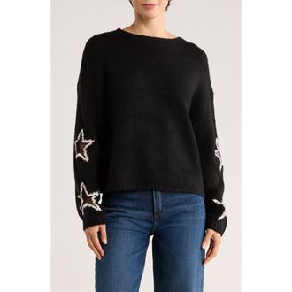 Halogen Cozy Star Sleeve Sweater in Rich Black at Nordstrom Rack, Size X-Small