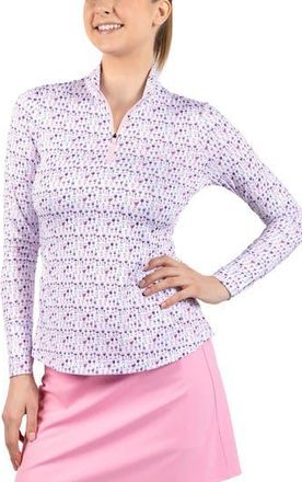 Tailorbyrd Wine Glass Print Performance Quarter Zip Pullover in White at Nordstrom Rack, Size X-Large