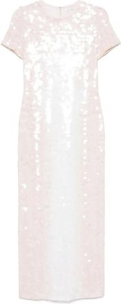 Sportmax Ranghi Optical White Jersey Dress