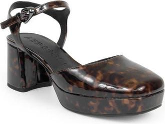 Aerosoles Soir Ankle Strap Platform Pump in Tortoise Patent at Nordstrom, Size 8.5