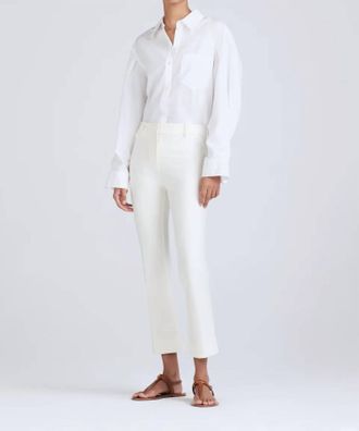 Derek Lam Crosby Cropped Flare Trouser In Soft White