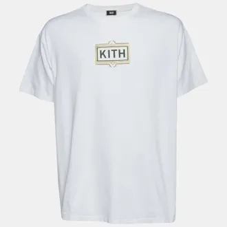 Kith White Logo Ornate Jersey Crew Neck T-Shirt