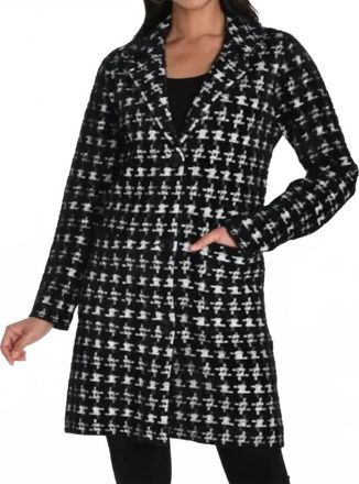 Frank Lyman Design Knit Jacket In Brown / Off White