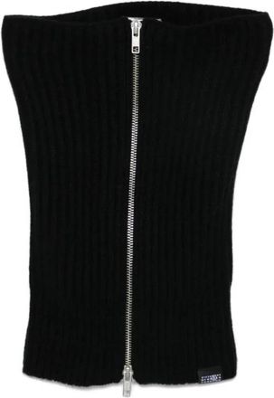 Maison Margiela Hoge Ritssluiting Kraag - unisex - Wintersjaals - Zwart - ONE Size - Accessoires