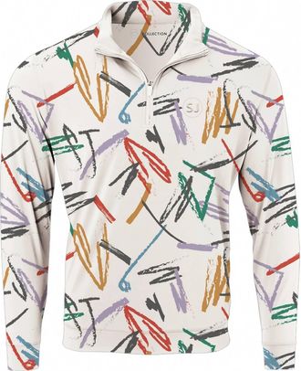 SwingJuice Mens Golf Strokes Quarter Zip Sweatshirt In Ivory