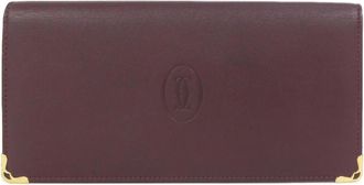 Cartier Bordeaux Leather Long Wallet (Bi-Fold) (Pre-Owned)