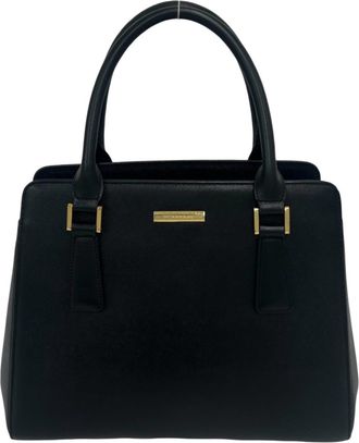 Burberry Black Leather Handbag Tote Bag (Pre-Owned)