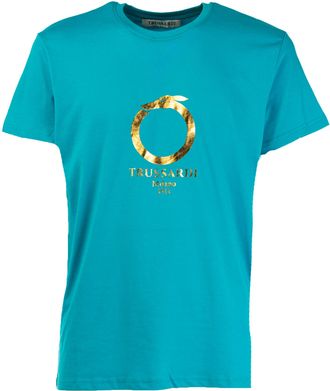 Trussardi Effen heren t-shirt met korte mouwen en ronde hals met logoprint
