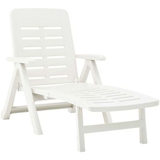 vidaXL Tumbona Plegable De Pl&aacute;stico Blanco Vidaxl