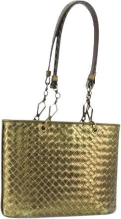 Bottega Veneta Pre-owned Tote Bag - Dames - Vintage Schoudertas - Geel - ONE Size - Leer - Vintage