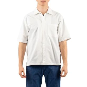 Herno Overhemden, Heren, Wit, XL, Polyester, Seersucker Shirt