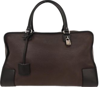 Loewe Amazona Nm Bag Leather Brown Leather Handbag (Pre-Owned)