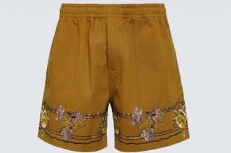 Bode Embroidered cotton shorts
