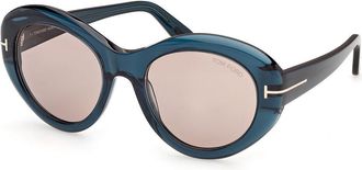 Tom Ford FT1423 ELODIE-02 87E Womens Sunglasses Blue Size 54