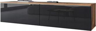 OEM Mueble Para Tv De Sal&oacute;n De 140 Cm, 2 Puertas, Color Marr&oacute;n/negro Brillante, Universal, Con Led