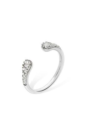 Lucy Quartermaine Open Skinny Drip Ring with White Topaz in Sterling Silver at Nordstrom, Size 8.5