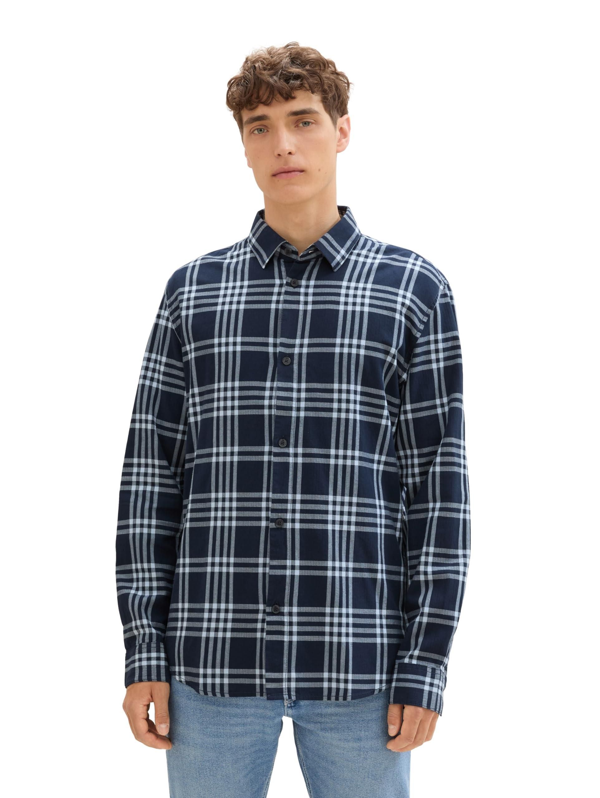 TOM TAILOR Herren Karo-Overshirt – Gestepptes Innenfutter, Regular Fit, Perfekt Für Herbst & Frühling