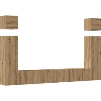 vidaXL Vidaxl - Mueble Para Tv De Pared Madera Contrachapada Artesanal 6 Piezas