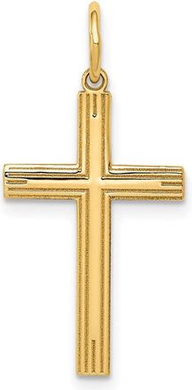 Diamond2Deal 14k Yellow Gold Laser Designed Cross Pendant