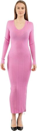 Moschino Gebreide Jurk - Dames - Kleedjes - Roze - S - Polyester - Kleedjes