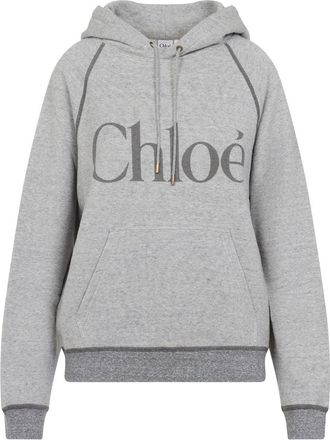 Chlo&eacute; Vapor Grey Cotton Hoodie-Donna