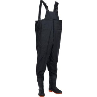 vidaXL Wader da Pesca con Pettorina e Stivali Nero Taglia 44 - Vidaxl