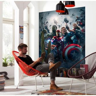 Komar Marvel - Carta da parati fotografica Avengers Age of Ultron Movie, dimensioni 184 x 254 cm, 4 pezzi, colorato, carta da parati, cameretta dei