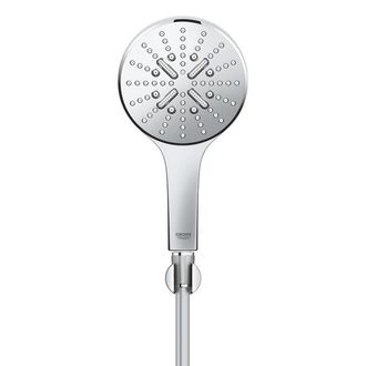 GROHE Rainshower SmartActive 130 Handdoucheset - 3 straalsoorten - rond - met houder - gladde slang - 150cm - chroom