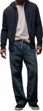 James Perse Mens French Terrry Zip Up Hoodie In Deep
