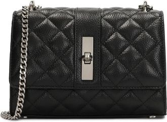 Kazar Kleine schoudertas met decoratief quilten - Dames - Schoudertassen - Zwart - ONE Size - Leer - Tassen