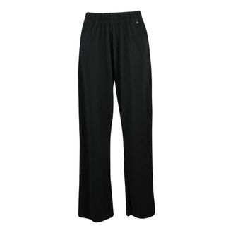 Herno Broeken, Dames, Zwart, XS, Katoen, Resort Broek in Geplooide Jersey