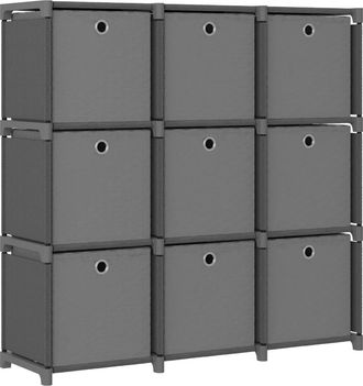 vidaXL Estanter&iacute;a De 9 Cubos Con Cajas De Tela Gris 103x30x107,5 Cm Vidaxl