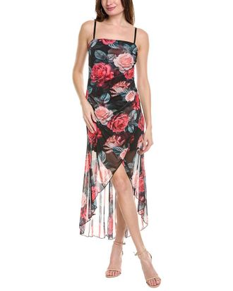 Bebe High-Low Hem Wrap Tube Maxi Dress