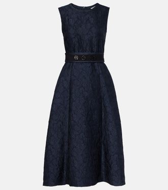 Max Mara Belted jacquard midi dress