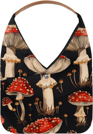 Generic Mushroom Reusable Lightweight Grocery Bags - Foldable Into Compact Pouch, Washable & Sturdy, Multipurpose for Shopping and Travel