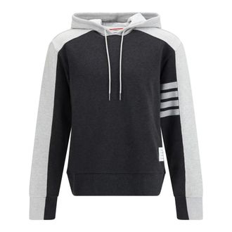 Thom Browne Sudadera con Capucha Loopback Colorblock - Sweatshirts & Hoodies - Hombre - Gris - XL